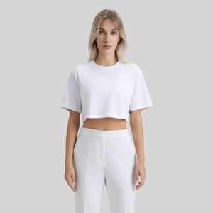 ALAIN CROP TOP WHITE | Monastery Couture