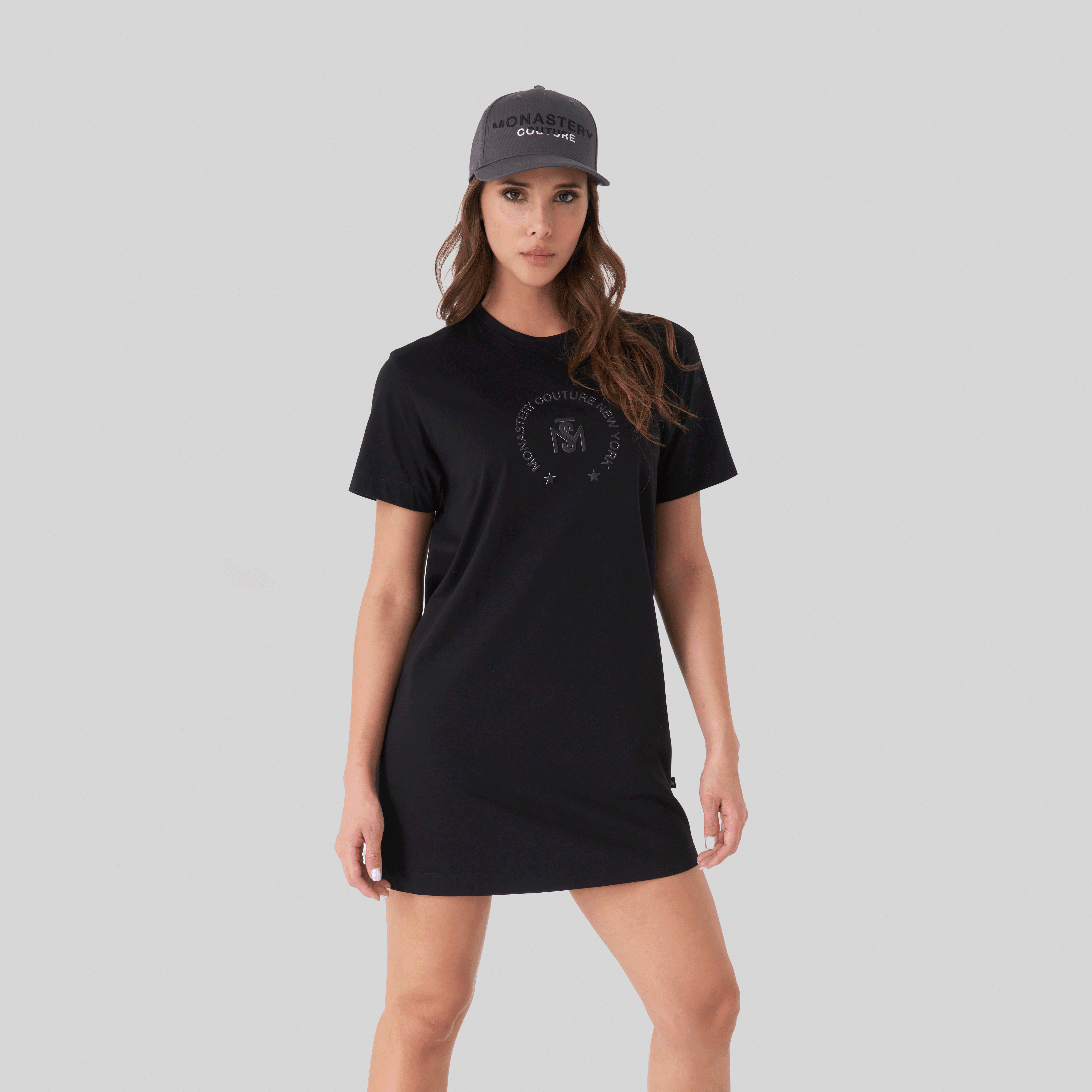 RAVENA T-SHIRT DRESS BLACK | Monastery Couture