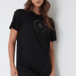 RAVENA T-SHIRT DRESS BLACK | Monastery Couture